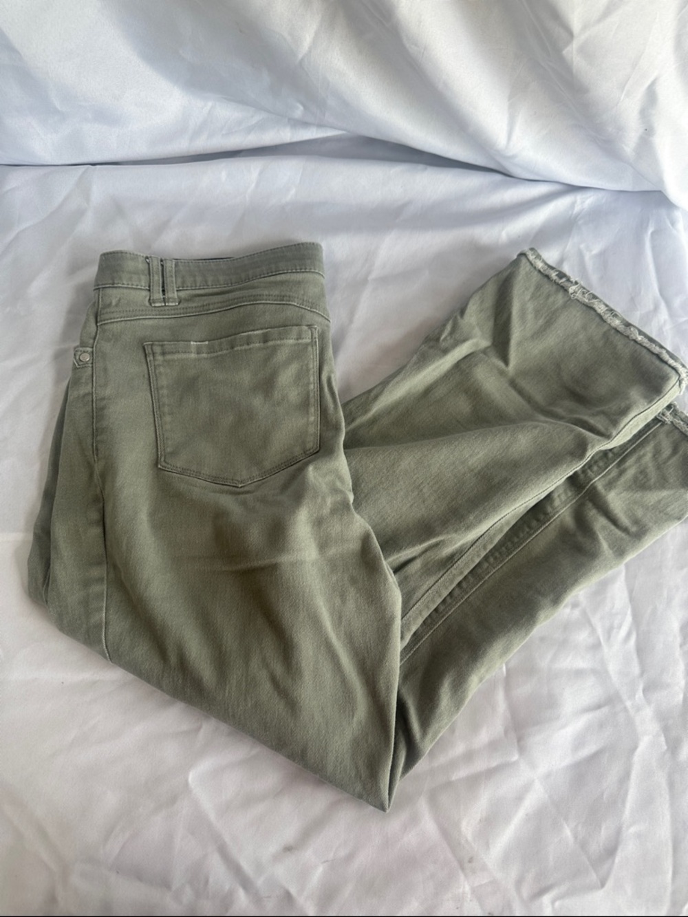 Olive Green High-Rise Jeans stretchy!